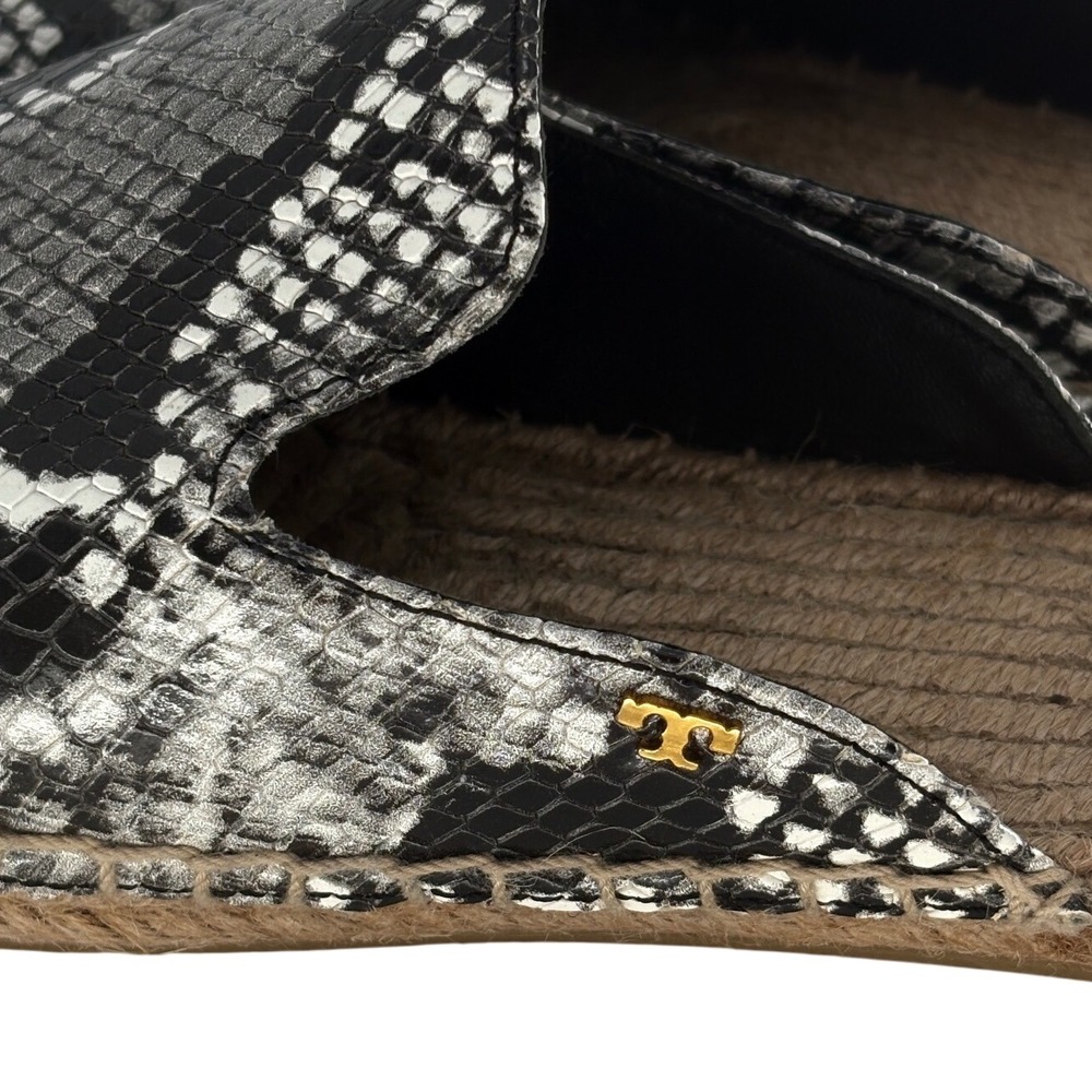 Tory Burch Mules Espadrille Python Embossed Leath… - image 2